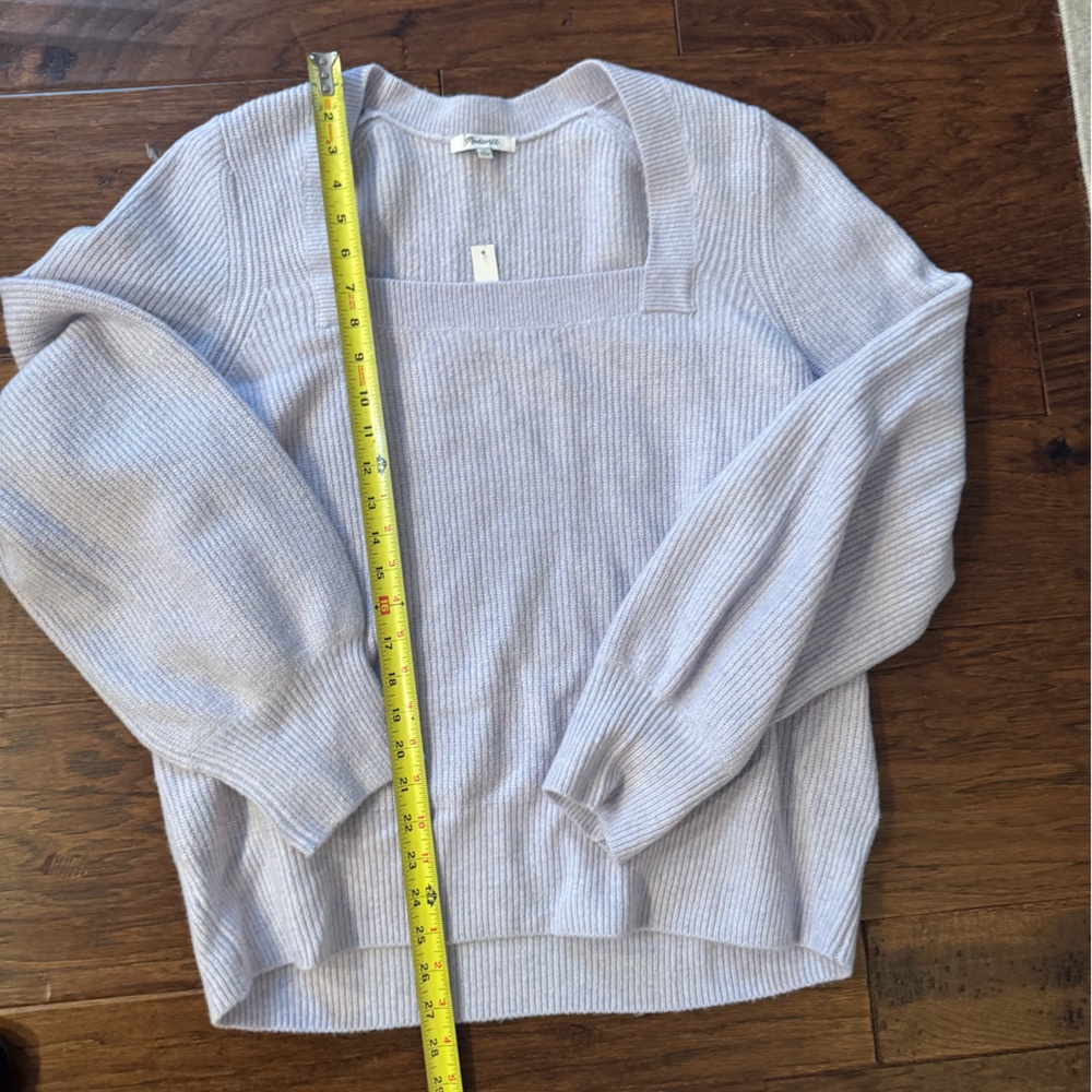 Madewell NWT Melwood Square-Neck Pullover Sweater in Coziest Yarn 2x Lavender - Picture 5 of 9